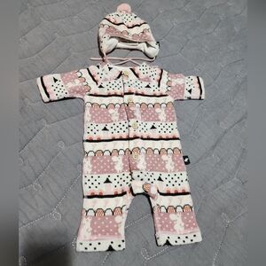 Bundle : Reima Moomin Mysig Wool Bunting (Infant) And Blush Pink Tuque